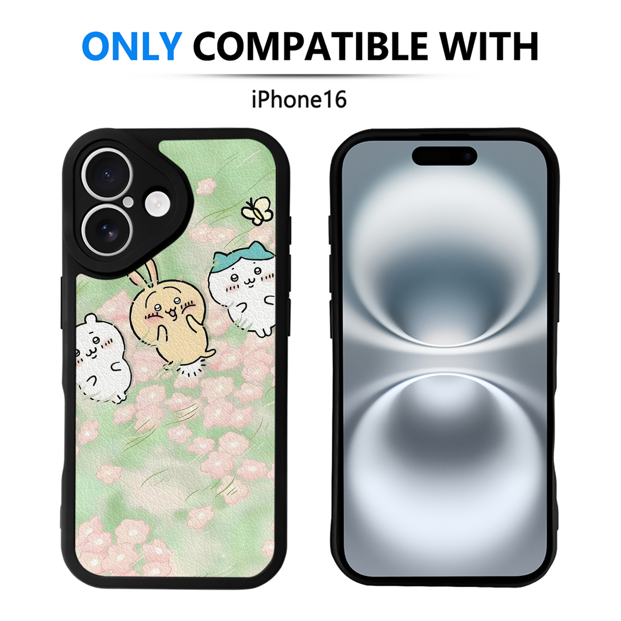 （画像用） ちいかわ Chii-kawa 【iPhone 16シリーズ対応】シリコンスマホケース（レザー調） 材質：シリコン
